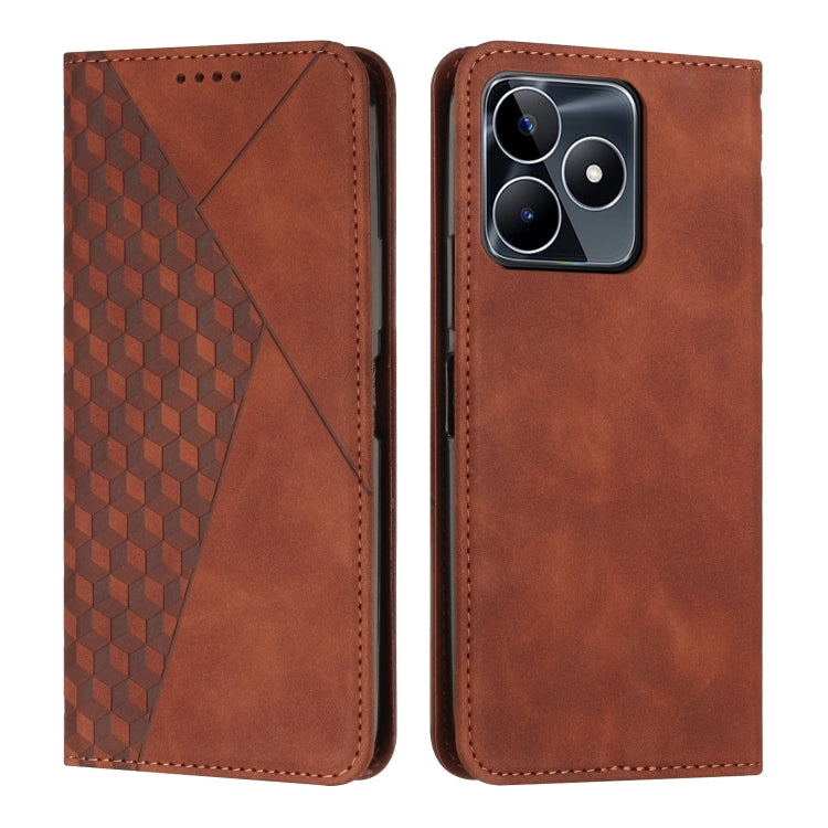 Diamond Splicing Skin Feel Magnetic Leather Phone Case, For Realme 12 Pro+, For Realme C67 4G Global, For Realme 11 4G Global, For Realme 11 5G Global/11x, For Realme C53/Narzo N53, For Realme 11, For Realme 11 Pro/11 Pro+, For Realme C65 4G           ...