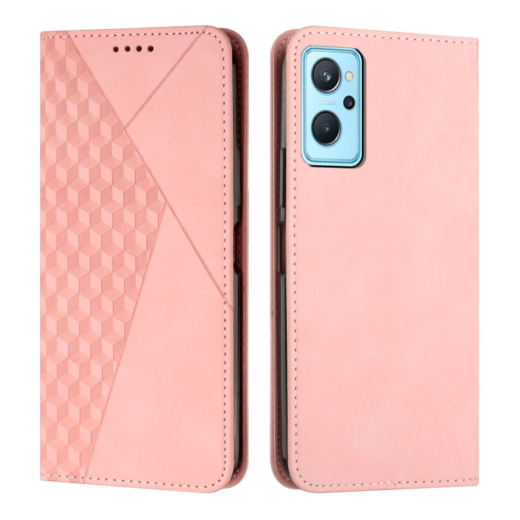 Diamond Splicing Skin Feel Magnetic Leather Phone Case, For Realme 9i 5G/V20 5G/V30t/V30, For Realme C55