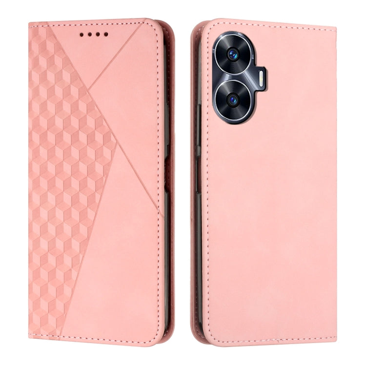 Diamond Splicing Skin Feel Magnetic Leather Phone Case, For Realme 9i 5G/V20 5G/V30t/V30, For Realme C55