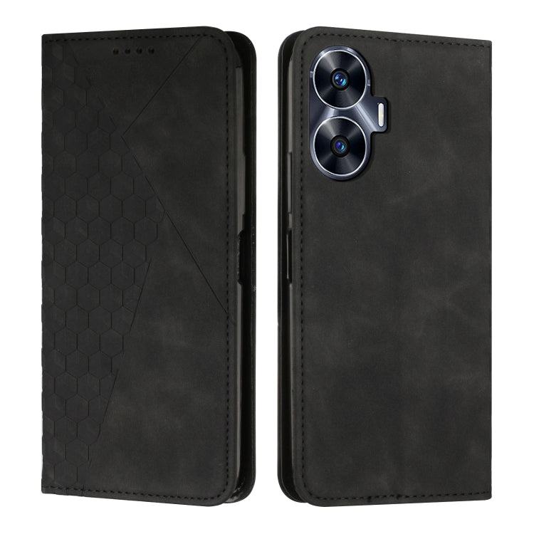 Diamond Splicing Skin Feel Magnetic Leather Phone Case, For Realme 9i 5G/V20 5G/V30t/V30, For Realme C55