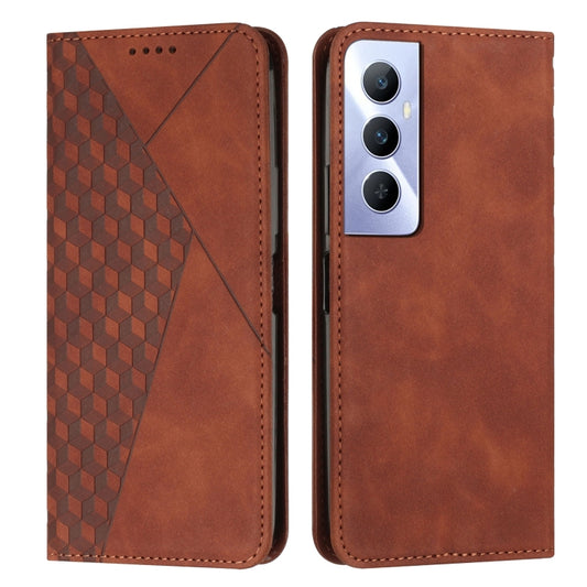 Diamond Splicing Skin Feel Magnetic Leather Phone Case, For Realme C65 4G, For Realme 9i 5G/V20 5G/V30t/V30, For Realme C55