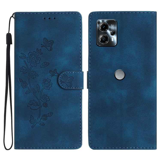Flower Butterfly Embossing Pattern Leather Phone Case, For Motorola Moto G13, For Motorola Moto E13, For Motorola Moto G73, For Motorola Moto E22, For Motorola Moto G42, For Motorola Moto G62 5G, For Motorola Moto E32, For Motorola Moto G52