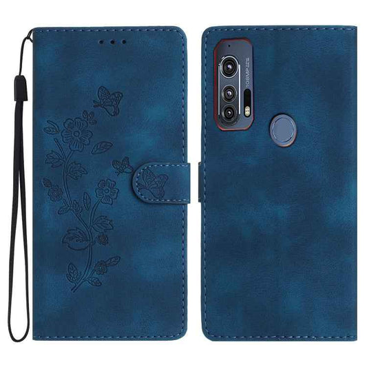 Flower Butterfly Embossing Pattern Leather Phone Case, For Motorola Edge+ 2020, For Motorola Moto E6 Play, For Motorola Moto G8 Play, For Motorola One Action, For Motorola Moto P40 Power, For Motorola Moto G7 Power