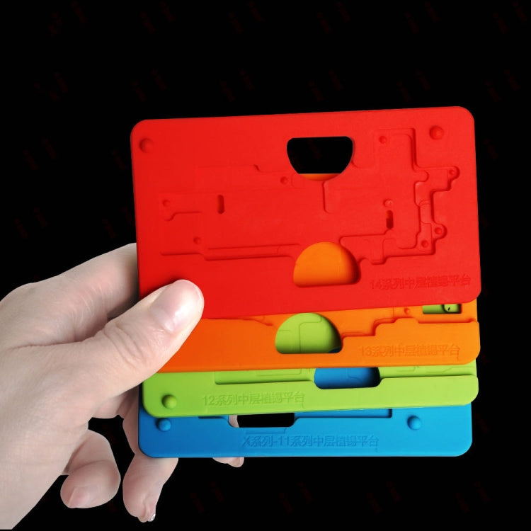 Kaisi 18 in 1 Silicone Middle Layer Tin Planting BGA Reballing Platform for iPhone X-14 Pro Max, Kaisi 18 in 1