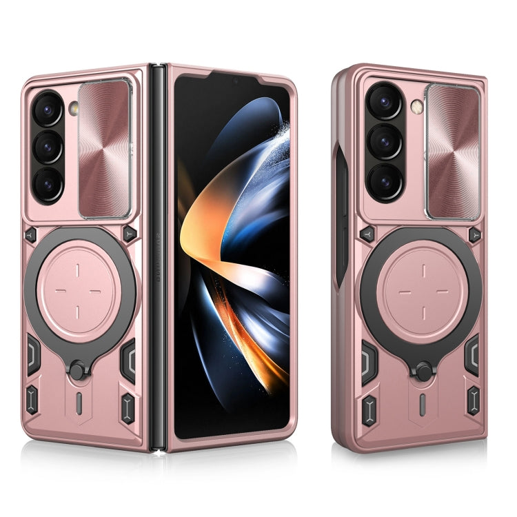 CD Texture Sliding Camshield Magnetic Holder Phone Case, For Galaxy Z Fold8 5G, For Samsung Galaxy Z Fold7, For Samsung Galaxy Z Fold5
