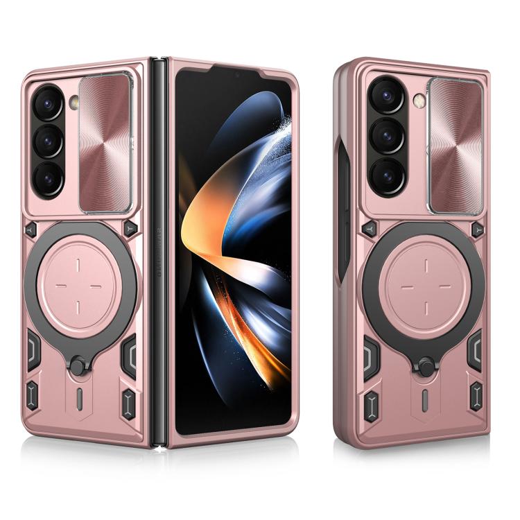 CD Texture Sliding Camshield Magnetic Holder Phone Case, For Galaxy Z Fold8 5G, For Samsung Galaxy Z Fold7, For Samsung Galaxy Z Fold5