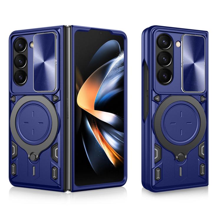 CD Texture Sliding Camshield Magnetic Holder Phone Case, For Galaxy Z Fold8 5G, For Samsung Galaxy Z Fold7, For Samsung Galaxy Z Fold5