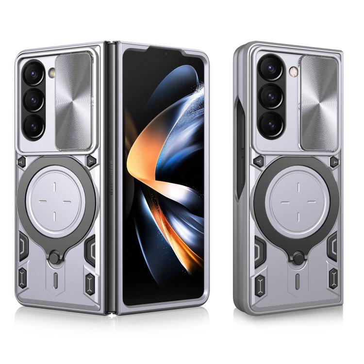 CD Texture Sliding Camshield Magnetic Holder Phone Case, For Galaxy Z Fold8 5G, For Samsung Galaxy Z Fold7, For Samsung Galaxy Z Fold5