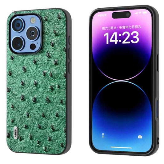 ABEEL Genuine Leather Ostrich Texture Phone Case