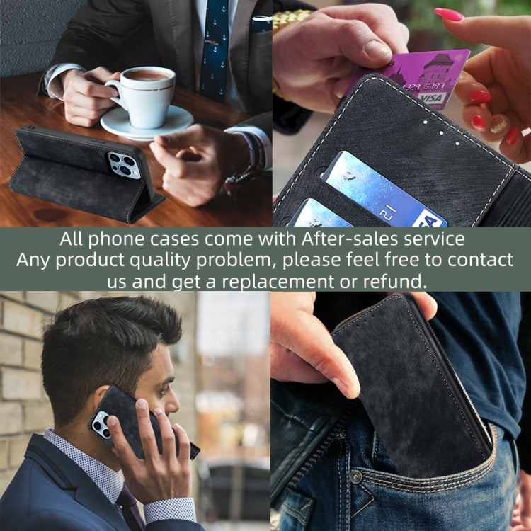 RFID Anti-theft Brush Magnetic Leather Phone Case, For Infinix Hot 30i 4G