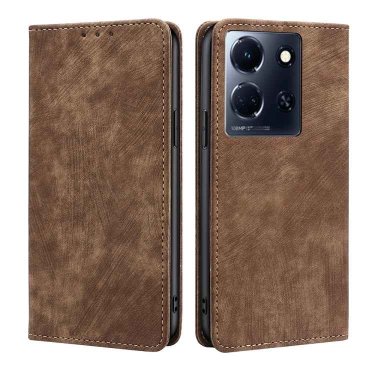 RFID Anti-theft Brush Magnetic Leather Phone Case, For Infinix Zero 30 5G, For For Infinix GT 10 Pro 5G, For Infinix Hot 30 Play 4G, For Infinix Note 30 5G, For Infinix Smart 7 HD, For Infinix Note 30 VIP 5G, For Infinix Hot 30i 4G