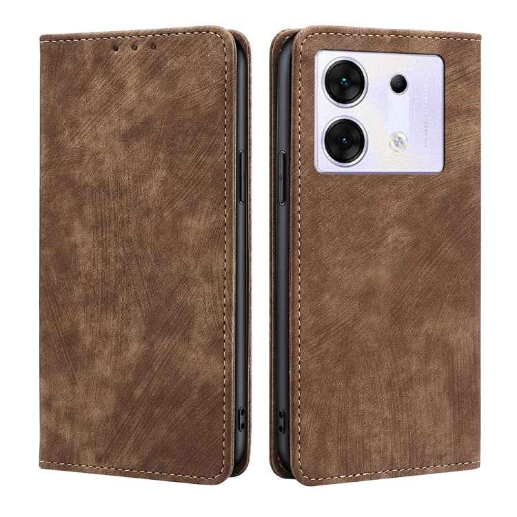 RFID Anti-theft Brush Magnetic Leather Phone Case, For Infinix Zero 30 5G, For For Infinix GT 10 Pro 5G, For Infinix Hot 30 Play 4G, For Infinix Note 30 5G, For Infinix Smart 7 HD, For Infinix Note 30 VIP 5G, For Infinix Hot 30i 4G