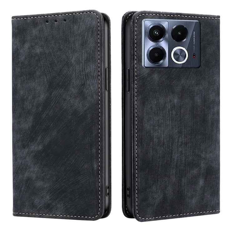RFID Anti-theft Brush Magnetic Leather Phone Case, For Infinix Hot 50 4G, For Infinix Hot 50 5G, For Infinix Zero 40 4G, For Infinix Note 40 5G, For Infinix Note 40 Pro 4G, For Infinix Note 40 Pro 5G, For Infinix Note 40 4G, For Infinix Hot 40i        ...