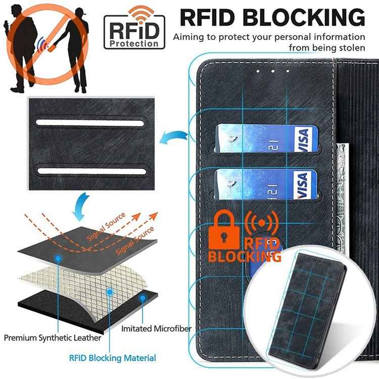 RFID Anti-theft Brush Magnetic Leather Phone Case, For Infinix Hot 50 4G, For Infinix Hot 50 5G, For Infinix Zero 40 4G, For Infinix Note 40 5G, For Infinix Note 40 Pro 4G, For Infinix Note 40 Pro 5G, For Infinix Note 40 4G, For Infinix Hot 40i        ...