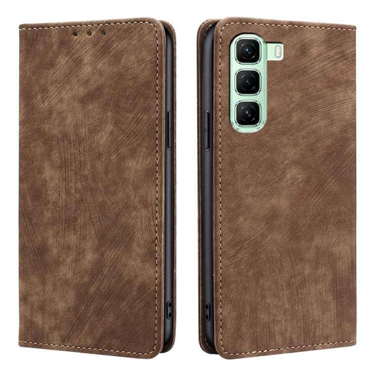 RFID Anti-theft Brush Magnetic Leather Phone Case, For Infinix Hot 50 4G, For Infinix Hot 50 5G, For Infinix Zero 40 4G, For Infinix Note 40 5G, For Infinix Note 40 Pro 4G, For Infinix Note 40 Pro 5G, For Infinix Note 40 4G, For Infinix Hot 40i        ...