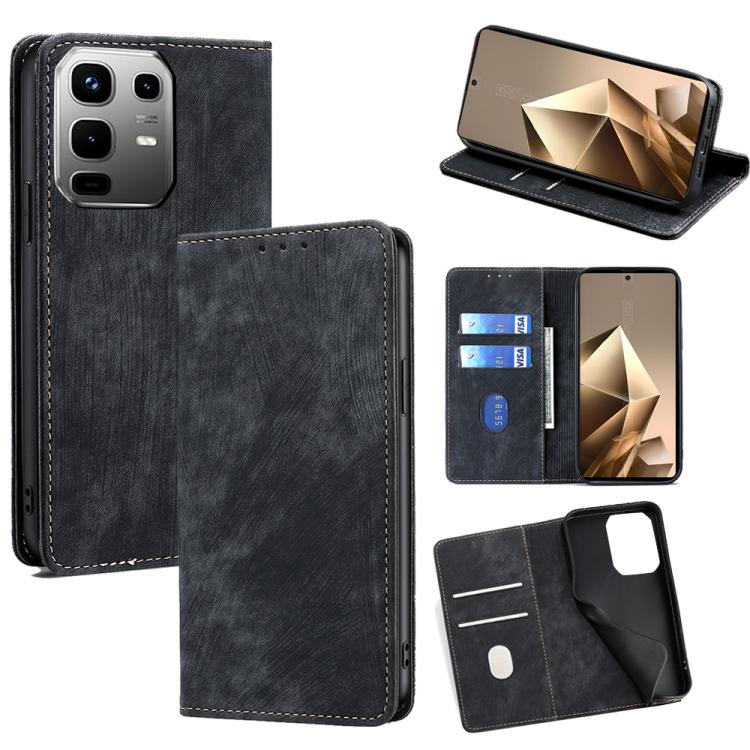 RFID Anti-theft Brush Magnetic Leather Phone Case, For Infinix Hot 60 5G, For Infinix Hot 60 Pro+ 4G, For Infinix Hot 60 Pro 4G, For Infinix Smart 10 4G, For Infinix Note 50s 5G, For Infinix Note 50x 5G, For Infinix Note 50 Pro+ 5G, For Infinix Note 50...