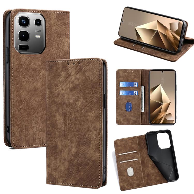 RFID Anti-theft Brush Magnetic Leather Phone Case, For Infinix Hot 60 5G, For Infinix Hot 60 Pro+ 4G, For Infinix Hot 60 Pro 4G, For Infinix Smart 10 4G, For Infinix Note 50s 5G, For Infinix Note 50x 5G, For Infinix Note 50 Pro+ 5G, For Infinix Note 50...