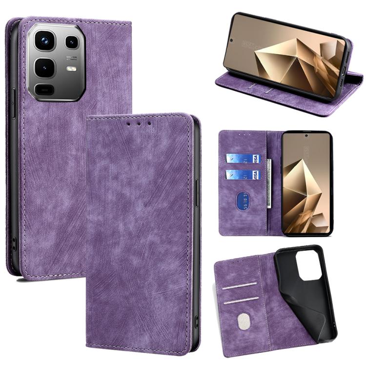 RFID Anti-theft Brush Magnetic Leather Phone Case, For Infinix Hot 60 5G, For Infinix Hot 60 Pro+ 4G, For Infinix Hot 60 Pro 4G, For Infinix Smart 10 4G, For Infinix Note 50s 5G, For Infinix Note 50x 5G, For Infinix Note 50 Pro+ 5G, For Infinix Note 50...