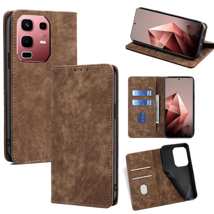 RFID Anti-theft Brush Magnetic Leather Phone Case, For Infinix Hot 60 5G, For Infinix Hot 60 Pro+ 4G, For Infinix Hot 60 Pro 4G, For Infinix Smart 10 4G, For Infinix Note 50s 5G, For Infinix Note 50x 5G, For Infinix Note 50 Pro+ 5G, For Infinix Note 50...