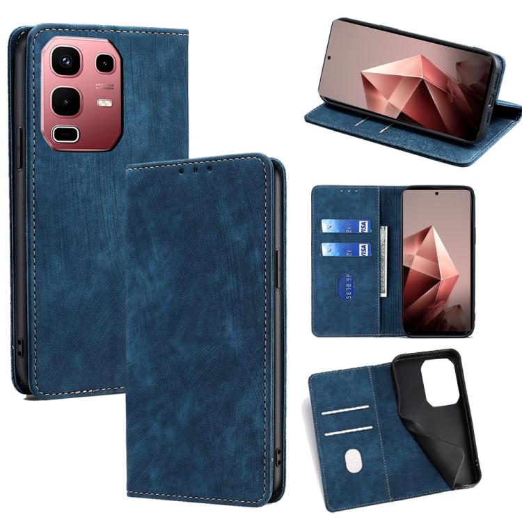 RFID Anti-theft Brush Magnetic Leather Phone Case, For Infinix Hot 60 5G, For Infinix Hot 60 Pro+ 4G, For Infinix Hot 60 Pro 4G, For Infinix Smart 10 4G, For Infinix Note 50s 5G, For Infinix Note 50x 5G, For Infinix Note 50 Pro+ 5G, For Infinix Note 50...