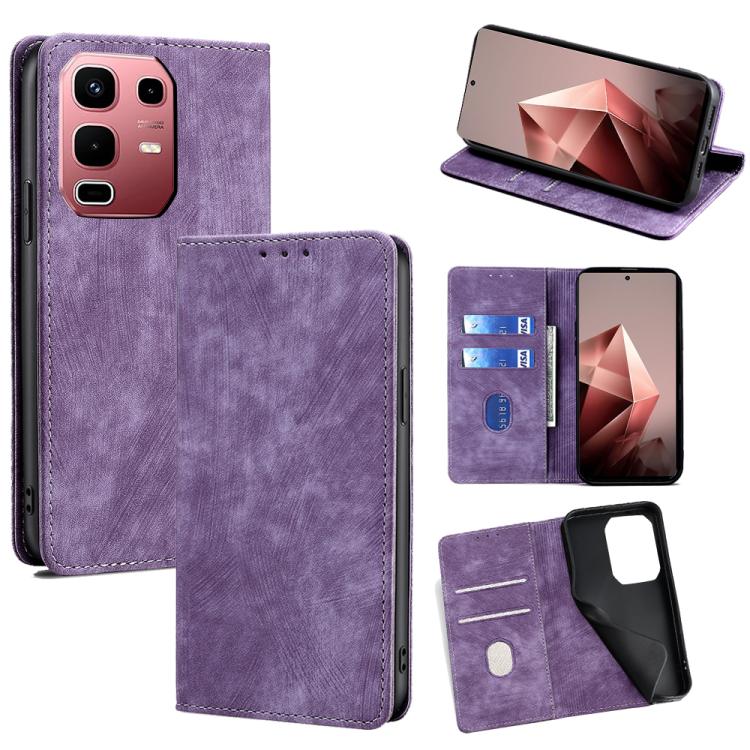 RFID Anti-theft Brush Magnetic Leather Phone Case, For Infinix Hot 60 5G, For Infinix Hot 60 Pro+ 4G, For Infinix Hot 60 Pro 4G, For Infinix Smart 10 4G, For Infinix Note 50s 5G, For Infinix Note 50x 5G, For Infinix Note 50 Pro+ 5G, For Infinix Note 50...