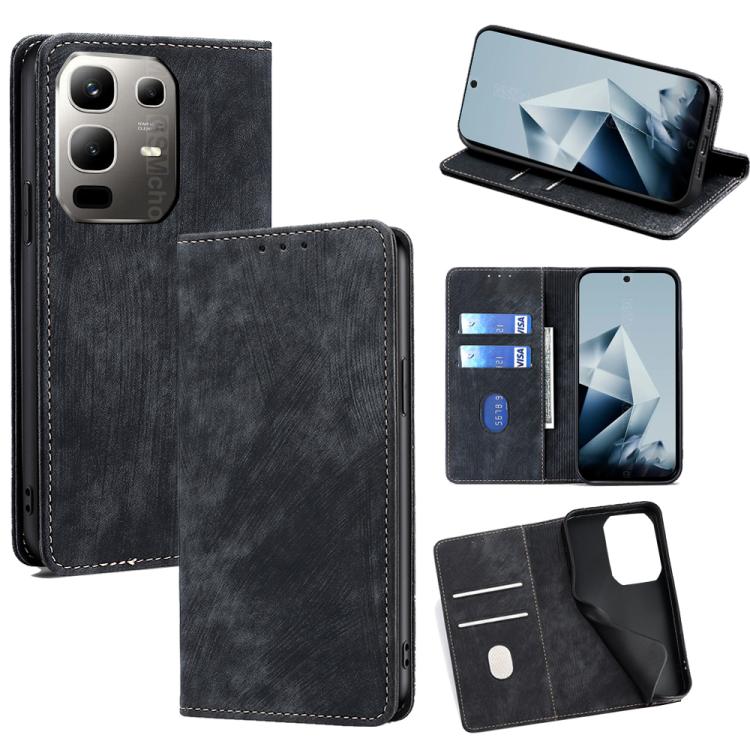 RFID Anti-theft Brush Magnetic Leather Phone Case, For Infinix Hot 60 5G, For Infinix Hot 60 Pro+ 4G, For Infinix Hot 60 Pro 4G, For Infinix Smart 10 4G, For Infinix Note 50s 5G, For Infinix Note 50x 5G, For Infinix Note 50 Pro+ 5G, For Infinix Note 50...