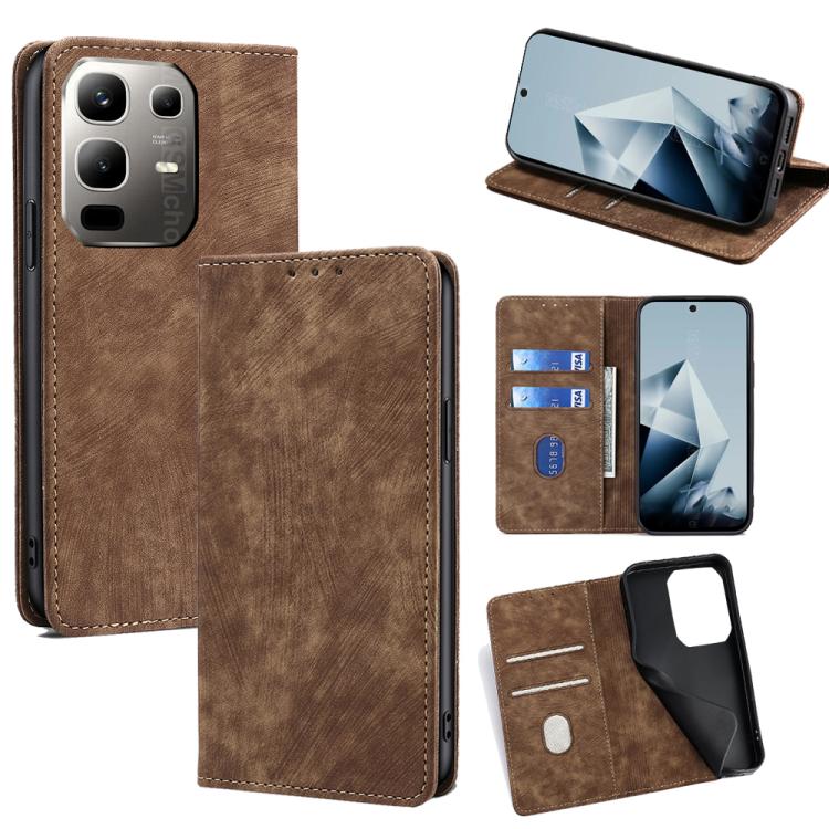 RFID Anti-theft Brush Magnetic Leather Phone Case, For Infinix Hot 60 5G, For Infinix Hot 60 Pro+ 4G, For Infinix Hot 60 Pro 4G, For Infinix Smart 10 4G, For Infinix Note 50s 5G, For Infinix Note 50x 5G, For Infinix Note 50 Pro+ 5G, For Infinix Note 50...