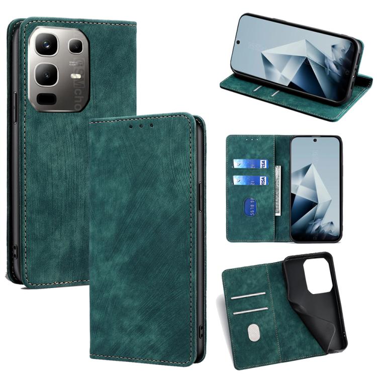 RFID Anti-theft Brush Magnetic Leather Phone Case, For Infinix Hot 60 5G, For Infinix Hot 60 Pro+ 4G, For Infinix Hot 60 Pro 4G, For Infinix Smart 10 4G, For Infinix Note 50s 5G, For Infinix Note 50x 5G, For Infinix Note 50 Pro+ 5G, For Infinix Note 50...