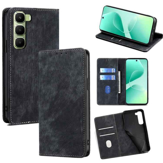 RFID Anti-theft Brush Magnetic Leather Phone Case, For Infinix Hot 60 5G, For Infinix Hot 60 Pro+ 4G, For Infinix Hot 60 Pro 4G, For Infinix Smart 10 4G, For Infinix Note 50s 5G, For Infinix Note 50x 5G, For Infinix Note 50 Pro+ 5G, For Infinix Note 50...