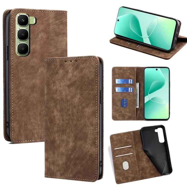 RFID Anti-theft Brush Magnetic Leather Phone Case, For Infinix Hot 60 5G, For Infinix Hot 60 Pro+ 4G, For Infinix Hot 60 Pro 4G, For Infinix Smart 10 4G, For Infinix Note 50s 5G, For Infinix Note 50x 5G, For Infinix Note 50 Pro+ 5G, For Infinix Note 50...