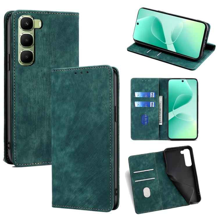 RFID Anti-theft Brush Magnetic Leather Phone Case, For Infinix Hot 60 5G, For Infinix Hot 60 Pro+ 4G, For Infinix Hot 60 Pro 4G, For Infinix Smart 10 4G, For Infinix Note 50s 5G, For Infinix Note 50x 5G, For Infinix Note 50 Pro+ 5G, For Infinix Note 50...