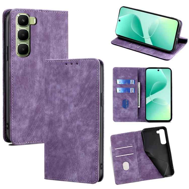 RFID Anti-theft Brush Magnetic Leather Phone Case, For Infinix Hot 60 5G, For Infinix Hot 60 Pro+ 4G, For Infinix Hot 60 Pro 4G, For Infinix Smart 10 4G, For Infinix Note 50s 5G, For Infinix Note 50x 5G, For Infinix Note 50 Pro+ 5G, For Infinix Note 50...