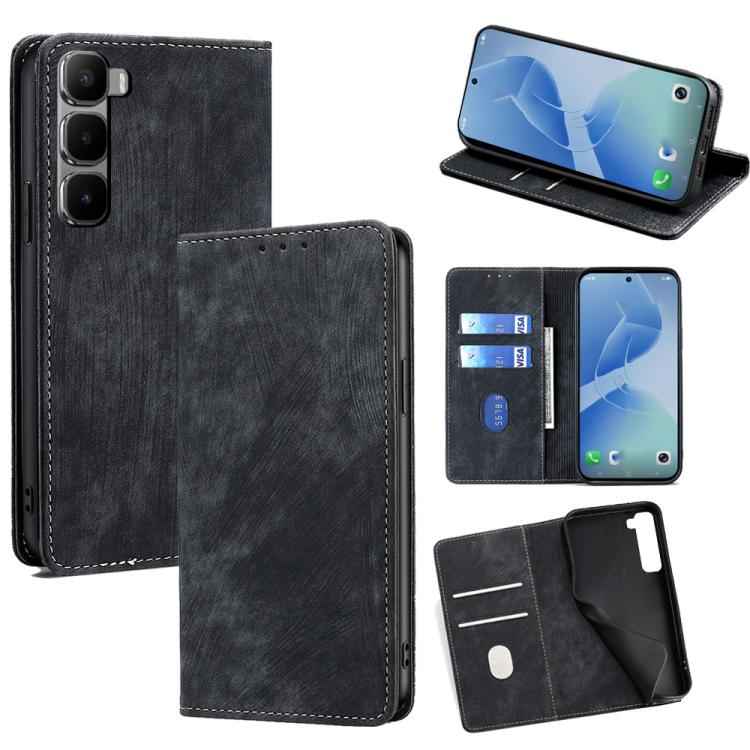 RFID Anti-theft Brush Magnetic Leather Phone Case, For Infinix Hot 60 5G, For Infinix Hot 60 Pro+ 4G, For Infinix Hot 60 Pro 4G, For Infinix Smart 10 4G, For Infinix Note 50s 5G, For Infinix Note 50x 5G, For Infinix Note 50 Pro+ 5G, For Infinix Note 50...