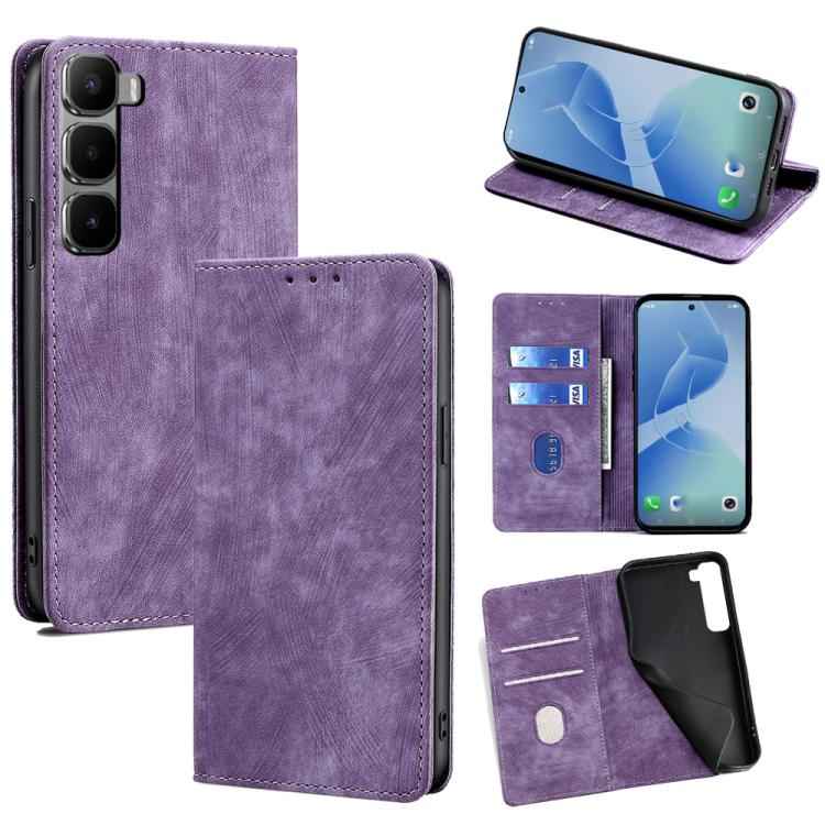 RFID Anti-theft Brush Magnetic Leather Phone Case, For Infinix Hot 60 5G, For Infinix Hot 60 Pro+ 4G, For Infinix Hot 60 Pro 4G, For Infinix Smart 10 4G, For Infinix Note 50s 5G, For Infinix Note 50x 5G, For Infinix Note 50 Pro+ 5G, For Infinix Note 50...