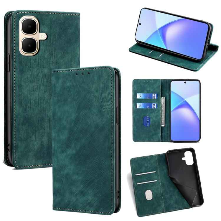 RFID Anti-theft Brush Magnetic Leather Phone Case, For Infinix Hot 60 5G, For Infinix Hot 60 Pro+ 4G, For Infinix Hot 60 Pro 4G, For Infinix Smart 10 4G, For Infinix Note 50s 5G, For Infinix Note 50x 5G, For Infinix Note 50 Pro+ 5G, For Infinix Note 50...