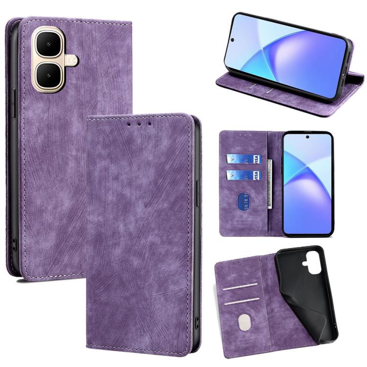 RFID Anti-theft Brush Magnetic Leather Phone Case, For Infinix Hot 60 5G, For Infinix Hot 60 Pro+ 4G, For Infinix Hot 60 Pro 4G, For Infinix Smart 10 4G, For Infinix Note 50s 5G, For Infinix Note 50x 5G, For Infinix Note 50 Pro+ 5G, For Infinix Note 50...