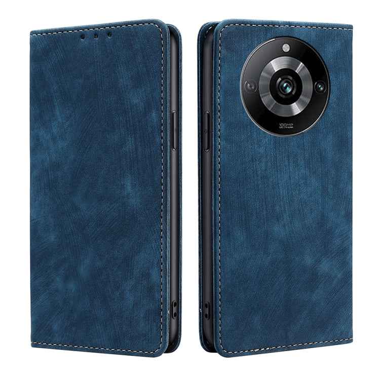 RFID Anti-theft Brush Magnetic Leather Phone Case, For Realme 11 5G Global / 11x 5G, For Realme 11 5G, For Realme 11 Pro / 11 Pro+ 5G, For Realme C65 4G