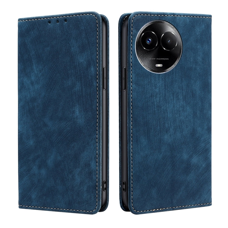 RFID Anti-theft Brush Magnetic Leather Phone Case, For Realme 11 4G, For Realme GT5 / GT5 240W, For Realme 11 5G Global / 11x 5G, For Realme 11 5G, For Realme 11 Pro / 11 Pro+ 5G, For Realme C65 4G