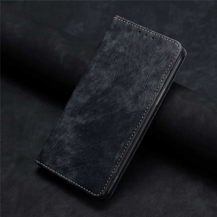 RFID Anti-theft Brush Magnetic Leather Phone Case, For Realme 11 4G, For Realme GT5 / GT5 240W, For Realme 11 5G Global / 11x 5G, For Realme 11 5G, For Realme 11 Pro / 11 Pro+ 5G, For Realme C65 4G