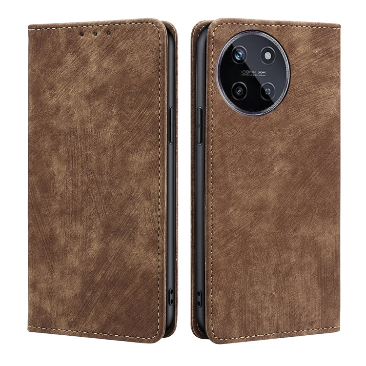 RFID Anti-theft Brush Magnetic Leather Phone Case, For Realme C75 4G / 14x 5G Global, For Realme 13 Pro 5G, For Realme C61 4G, For Realme GT Neo6 SE, For Realme 12 5G, For Realme 12+ 5G, For Realme 12 Pro 5G, For Realme GT5 Pro 5G, For Realme 11 4G