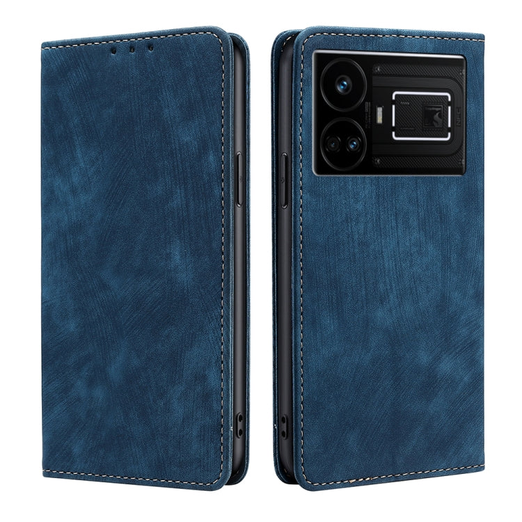 RFID Anti-theft Brush Magnetic Leather Phone Case, For Realme 11 4G, For Realme GT5 / GT5 240W, For Realme 11 5G Global / 11x 5G, For Realme 11 5G, For Realme 11 Pro / 11 Pro+ 5G, For Realme C65 4G