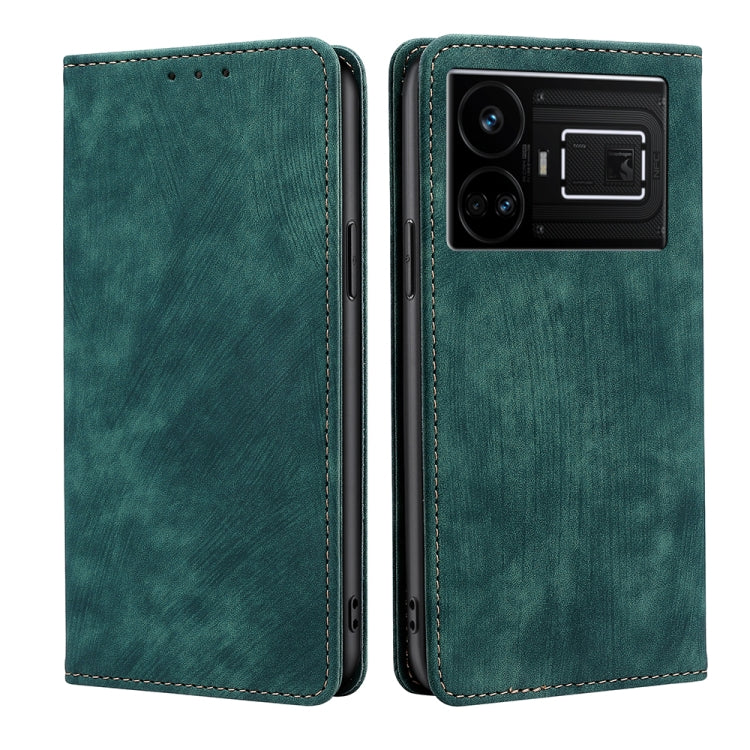 RFID Anti-theft Brush Magnetic Leather Phone Case, For Realme 11 4G, For Realme GT5 / GT5 240W, For Realme 11 5G Global / 11x 5G, For Realme 11 5G, For Realme 11 Pro / 11 Pro+ 5G, For Realme C65 4G