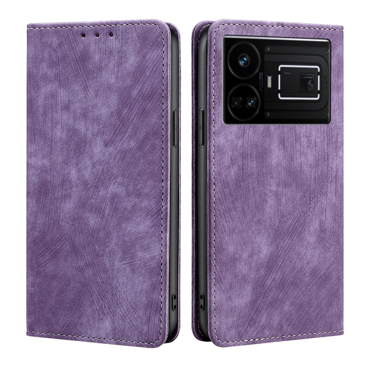 RFID Anti-theft Brush Magnetic Leather Phone Case, For Realme 11 4G, For Realme GT5 / GT5 240W, For Realme 11 5G Global / 11x 5G, For Realme 11 5G, For Realme 11 Pro / 11 Pro+ 5G, For Realme C65 4G