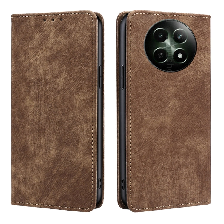 RFID Anti-theft Brush Magnetic Leather Phone Case, For Realme C75 4G / 14x 5G Global, For Realme 13 Pro 5G, For Realme C61 4G, For Realme GT Neo6 SE, For Realme 12 5G, For Realme 12+ 5G, For Realme 12 Pro 5G, For Realme GT5 Pro 5G, For Realme 11 4G