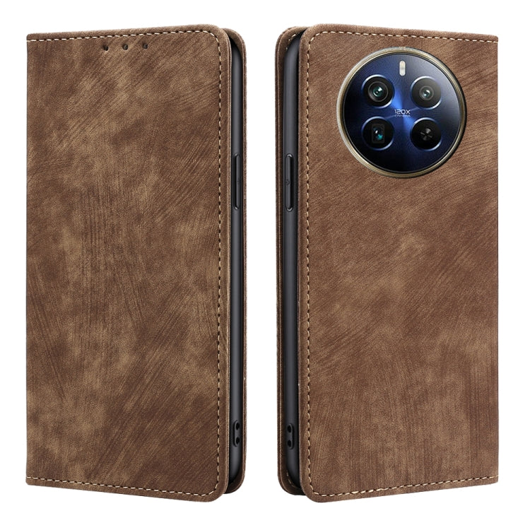 RFID Anti-theft Brush Magnetic Leather Phone Case, For Realme C75 4G / 14x 5G Global, For Realme 13 Pro 5G, For Realme C61 4G, For Realme GT Neo6 SE, For Realme 12 5G, For Realme 12+ 5G, For Realme 12 Pro 5G, For Realme GT5 Pro 5G, For Realme 11 4G