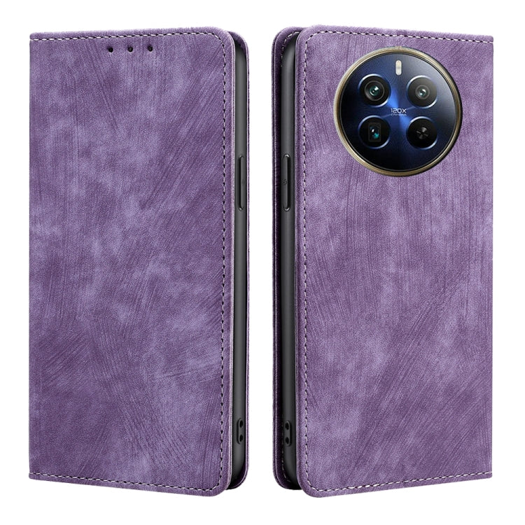 RFID Anti-theft Brush Magnetic Leather Phone Case, For Realme C75 4G / 14x 5G Global, For Realme 13 Pro 5G, For Realme C61 4G, For Realme GT Neo6 SE, For Realme 12 5G, For Realme 12+ 5G, For Realme 12 Pro 5G, For Realme GT5 Pro 5G, For Realme 11 4G