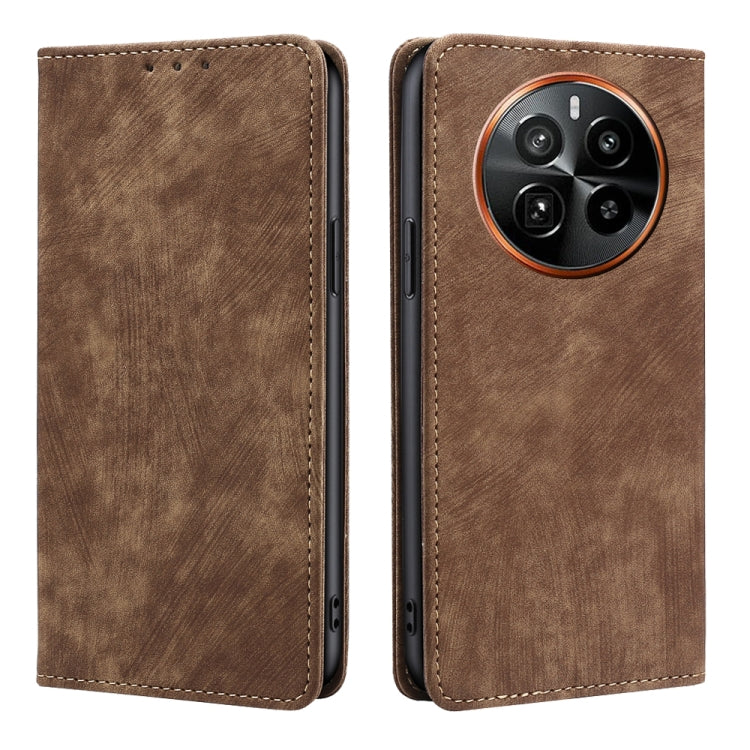 RFID Anti-theft Brush Magnetic Leather Phone Case, For Realme C75 4G / 14x 5G Global, For Realme 13 Pro 5G, For Realme C61 4G, For Realme GT Neo6 SE, For Realme 12 5G, For Realme 12+ 5G, For Realme 12 Pro 5G, For Realme GT5 Pro 5G, For Realme 11 4G