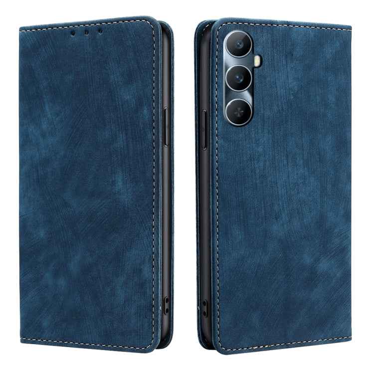 RFID Anti-theft Brush Magnetic Leather Phone Case, For Realme 11 5G Global / 11x 5G, For Realme 11 5G, For Realme 11 Pro / 11 Pro+ 5G, For Realme C65 4G