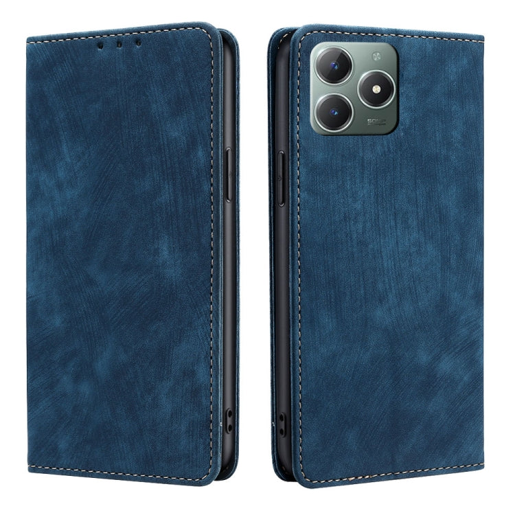 RFID Anti-theft Brush Magnetic Leather Phone Case, For Realme C75 4G / 14x 5G Global, For Realme 13 Pro 5G, For Realme C61 4G, For Realme GT Neo6 SE, For Realme 12 5G, For Realme 12+ 5G, For Realme 12 Pro 5G, For Realme GT5 Pro 5G, For Realme 11 4G