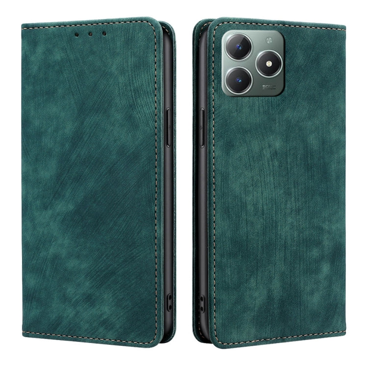 RFID Anti-theft Brush Magnetic Leather Phone Case, For Realme C75 4G / 14x 5G Global, For Realme 13 Pro 5G, For Realme C61 4G, For Realme GT Neo6 SE, For Realme 12 5G, For Realme 12+ 5G, For Realme 12 Pro 5G, For Realme GT5 Pro 5G, For Realme 11 4G